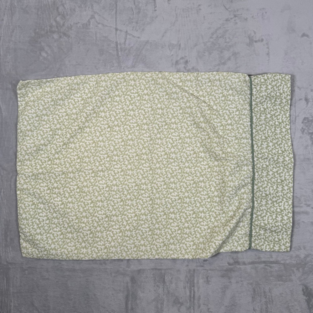 Waverly Garden Room Standard Pillowcases Set of 2 Sage Green Floral Cotton Piped - Picture 9 of 9